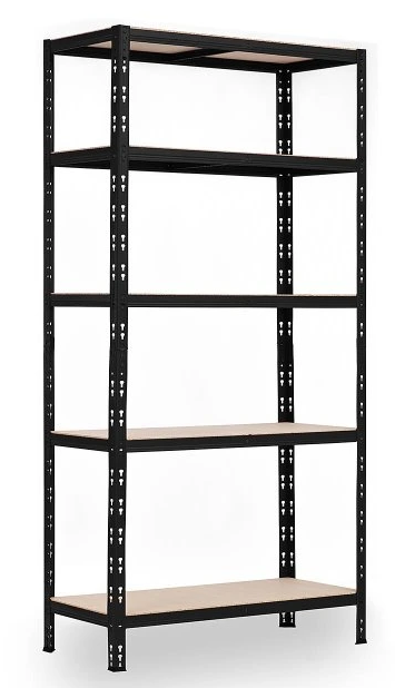 Lehký regál 5-ti policový lakovaný 180x90x40 155kg,černá