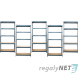 AKČNÍ BALÍČEK 5 ks zátěžových regálu 5-ti pol. lakovaný 180x140x60 300 kg