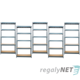 AKČNÍ BALÍČEK 5 ks zátěžových regálu 5-ti pol. lakovaný 180x140x60 300 kg